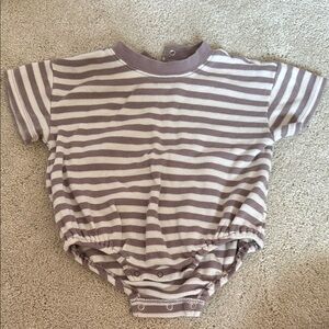 Rylee + Cru Lavender and Cream Striped Bodysuit